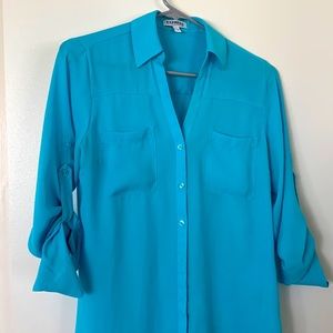 Express “the portofino slim fit” blue shirt size small